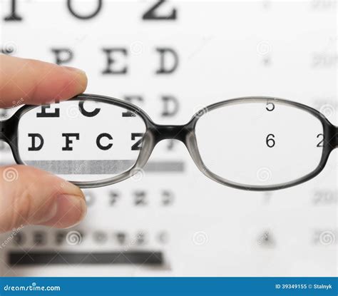 Glasses On Eye Chart Stock Image Image Of Instrument 39349155