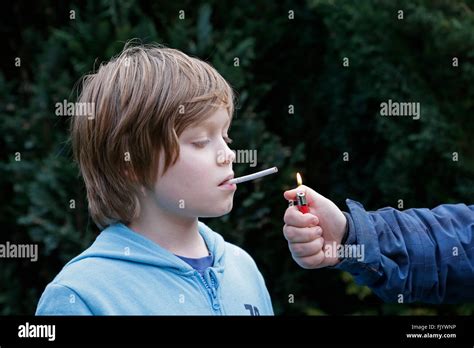 Children Smoking Stock Photo Alamy
