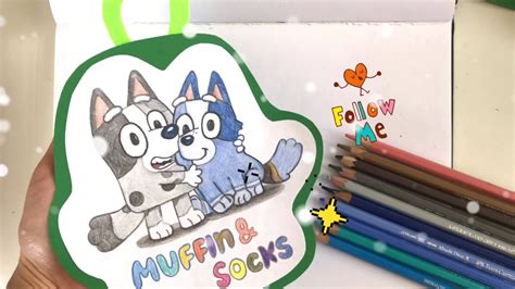 How To Draw Muffin And Socks From Bluey 블루이 디즈니 주니어 만화 케릭터 그림 그리는 법