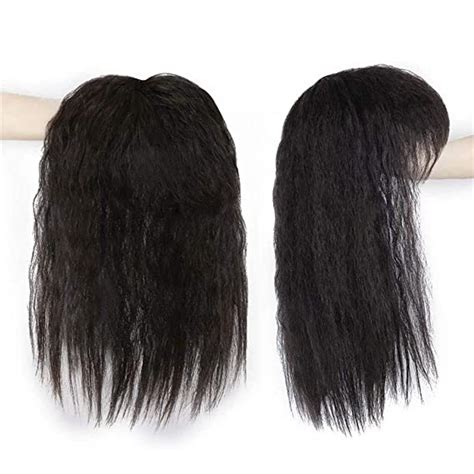 Amazon Com 14 Fluffy Human Hair Topper With Fringe For Thinning Hair
