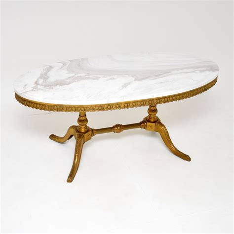 Antique Brass And Marble Coffee Table Marylebone Antiques