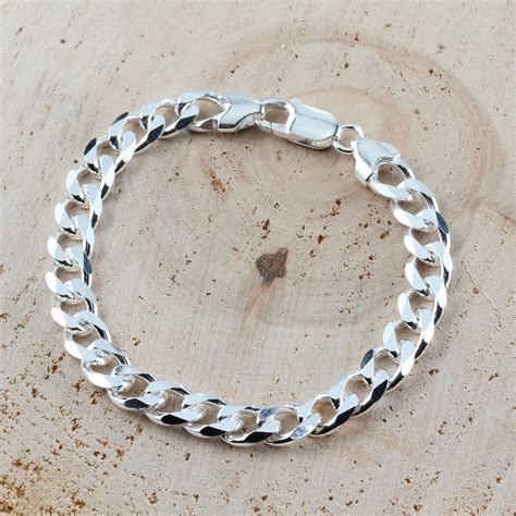 Solid Sterling Silver Curb Bracelet 780mm Width Up To 24 Grams