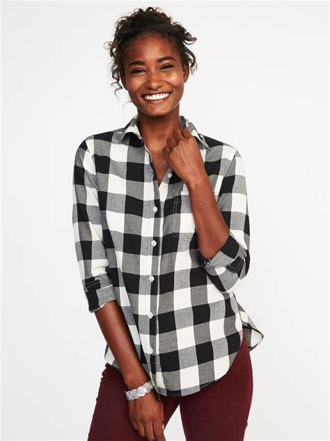 Classic Flannel Shirt For Women Old Navy Flannel Outfits Plaid