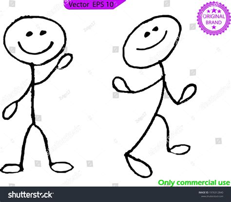 Stick Men Stick Figures Doodle Sketches Stock Vector Royalty Free