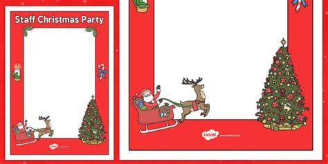 Staff Christmas Party Poster Template Teaching Resources