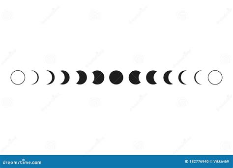 Moon Phases Vector Illustration Stock Vector Illustration Of Vector