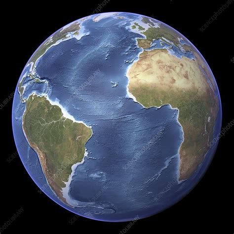 Atlantic Ocean Topographic Map Stock Image C0019079