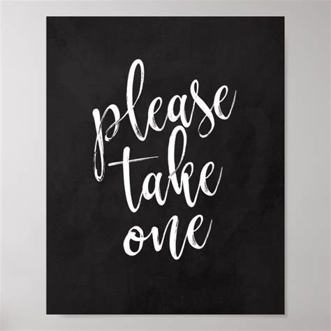Please Take One Chalkboard 8x10 Wedding Sign
