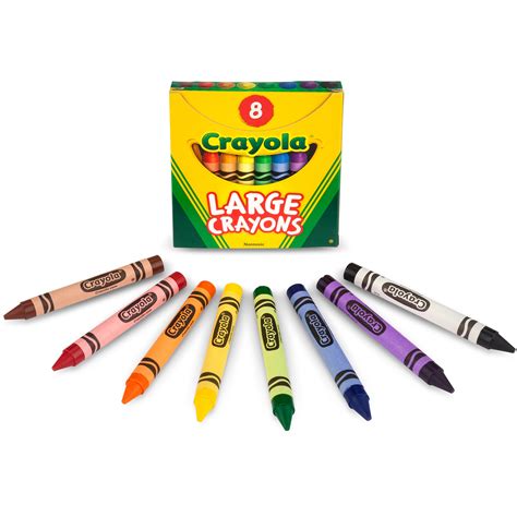 Crayola Large Crayons Assorted 8 Box Randa Office Supplies