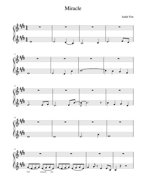 miracle sheet music for piano solo easy