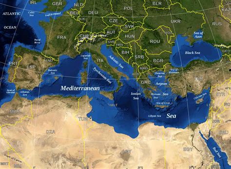 Mediterranean Sea Political Map •