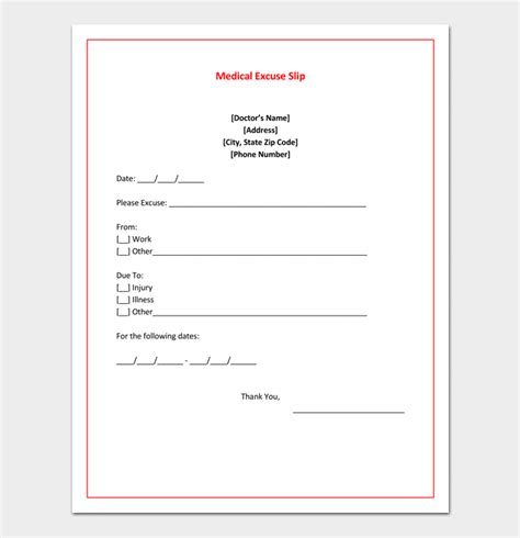 doctors note template 7 fillable notes for word and pdf
