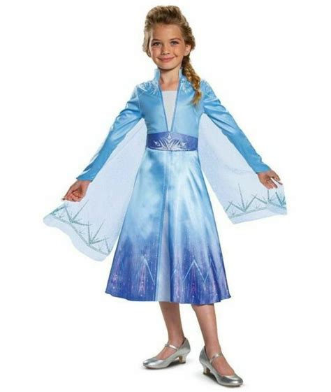 Disguise Girls Disney Frozen 2 Elsa Deluxe Costume And Wig Dress Up Sz