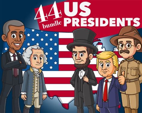 Cartoon Us Presidents Clipart Vector Graphics Bundle Friendlystock