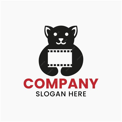 Premium Vector | Dog movie film reel logo negative space concept vector