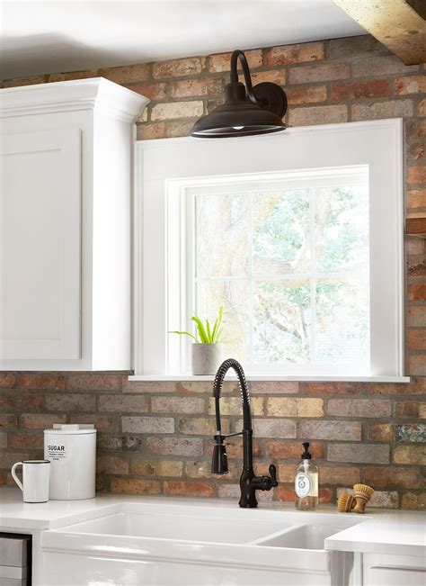 This is not a new or trending idea; 13+ Marvelous Farmhouse Backsplash Bathroom Ideas | Brick ...