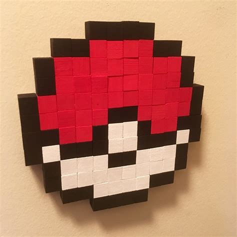 8 Bit Pokeball Cubed The Painted Wooden Cubes Glued Togeth Flickr