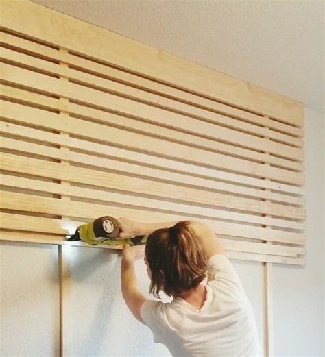This Slat Accent Wall Headboard Is Super Affordable And An Easy Diy