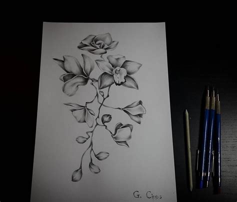 When autocomplete results are available use up and down arrows to review and enter to select. tattoo sketch, flower drawing, orchid drawing, pencil sketch, flower tattoo | Orchid drawing ...