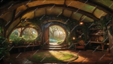 Premium AI Image | Bag End's Interior Design A Gateway to a Tropical