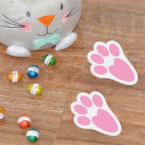 Ocosy 60pcs Removable Easter Bunny Paw Prints Rabbit Paw Print Floor