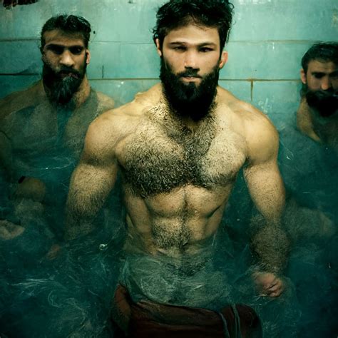 Prompthunt A Full Body Image Of Muscular Bearded And Hairy Chested Men