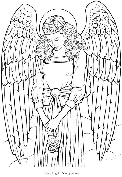 The color of the light that angels use to appear is often just white, the color of all energy, or, as some call it, the pure source light of the divine. Angel Gabriel Coloring Page at GetColorings.com | Free ...