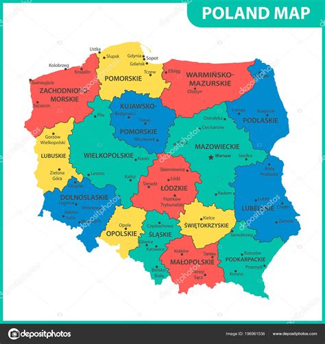 Mapa Detallado Polonia Con Regiones Estados Ciudades Capitales División