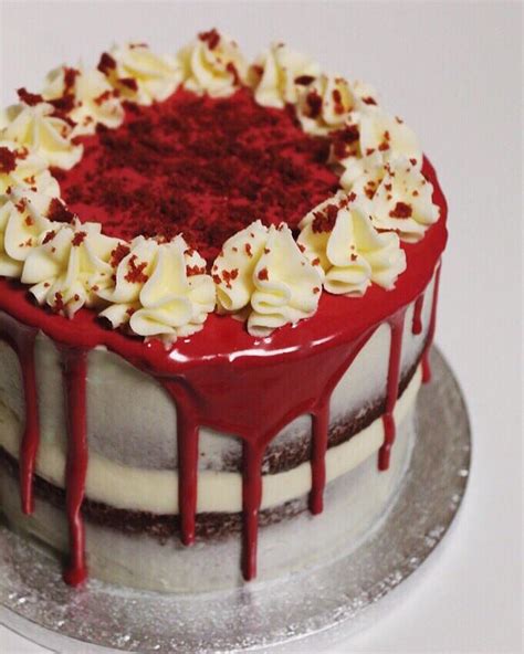 Semi Naked Red Velvet Cake With Vanilla Cream Cheese Frosting And A