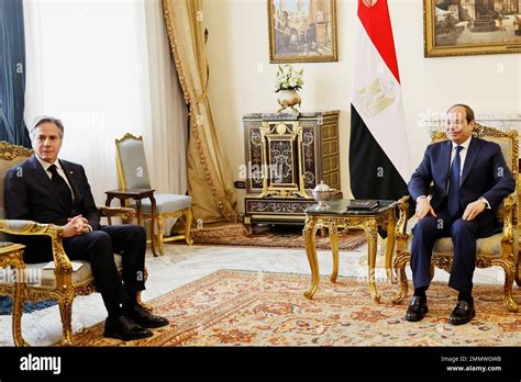 U S Secretary Of State Antony Blinken Left Meets With Egyptian President Abdel Fattah El