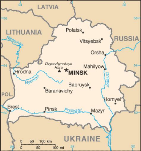 Belarus Map Terrain Area And Outline Maps Of Belarus