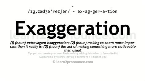 Pronunciation Of Exaggeration Definition Of Exaggeration Youtube