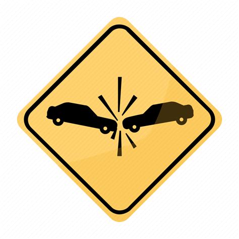 Accident Crash Risk Road Sign Traffic Yellow Icon Download On