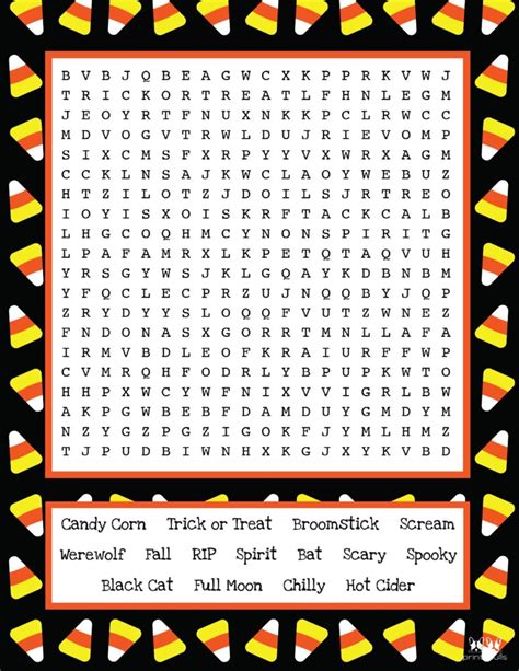 Halloween Word Search Printable Hard