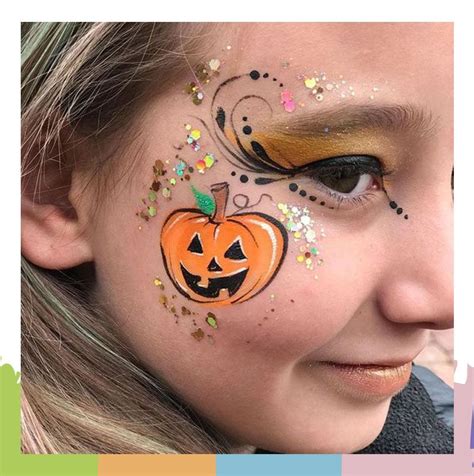 Pumpkin Face Paint Idea For Kid Easy Halloween Face Painting Face