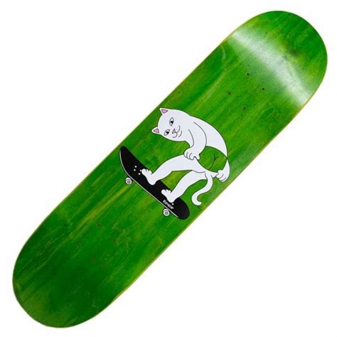 Rip N Dip Moon Grab Green Skateboard Deck 85 Skateboards From