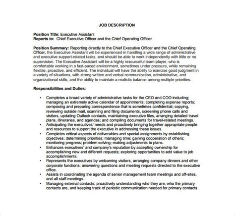 Executive assistant will perform administrative support for the chief executive officer (ceo) and chief operating officer (coo). Chief Operating Officer Job Description Template - 9+ Free ...