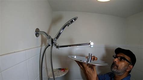 Rainfall Shower Head With Handheld Shower Wand Installation
