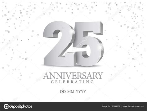 Anniversary 25 Silver 3d Numbers Stock Vector Image By ©sooolnce