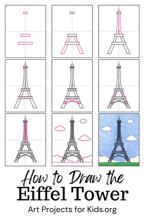 Step By Step Guide Drawing The Eiffel Tower