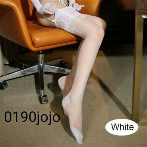 Fully Fashioned Stockings Nylons Cuban Heel Key Hole Welt Bridal White M L New Ebay