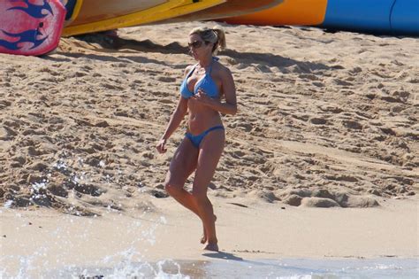 Camille Grammer In A Blue Bikini On The Beach In Hawaii Celebmafia