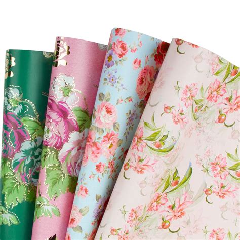 Wrapaholic T Wrapping Paper Sheet Flower Print For Birthday