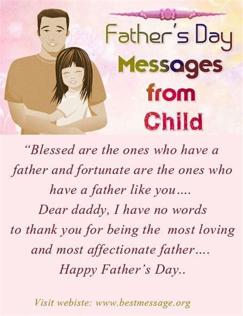 Beautiful Fathers Day Messages From Child And Baby Best Fathers Day