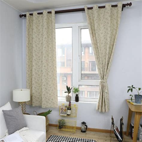 Flower Nordic Style Linen Cotton Blackout Curtains For Living Room