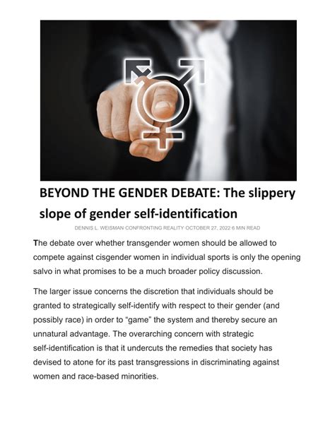 pdf beyond the gender debate the slippery slope of gender self identification