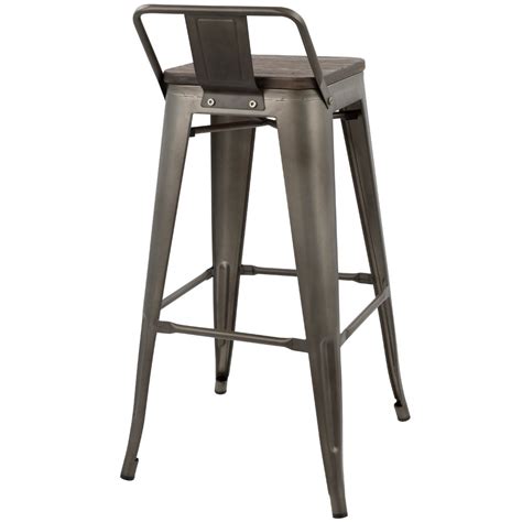 Industrial Gray Metal 30 Inch Bar Stool Set Of Rc Willey Bar