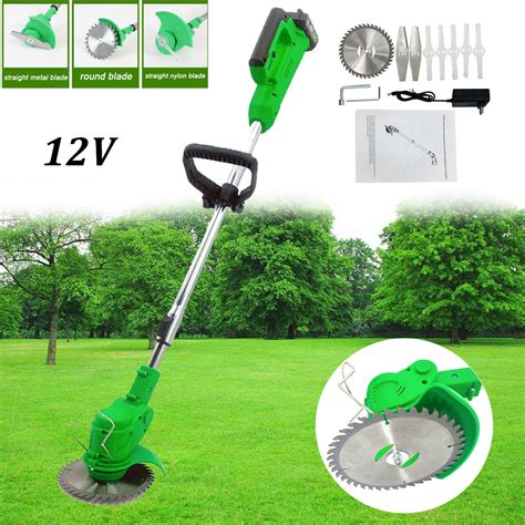 This lawn edge trimmers facilitates your work around. 12V Lithium Grass Trimmer Lawn Mower Grass Edge Brush ...