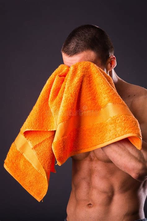 Bodybuilder With A Towel Stock Photo Image Of Barbell 53750002