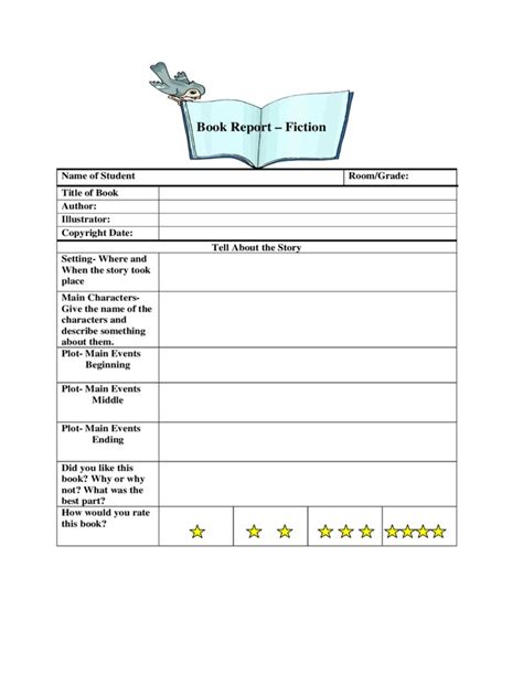 Free Book Report Template 6th Grade 3 Templates Example Templates